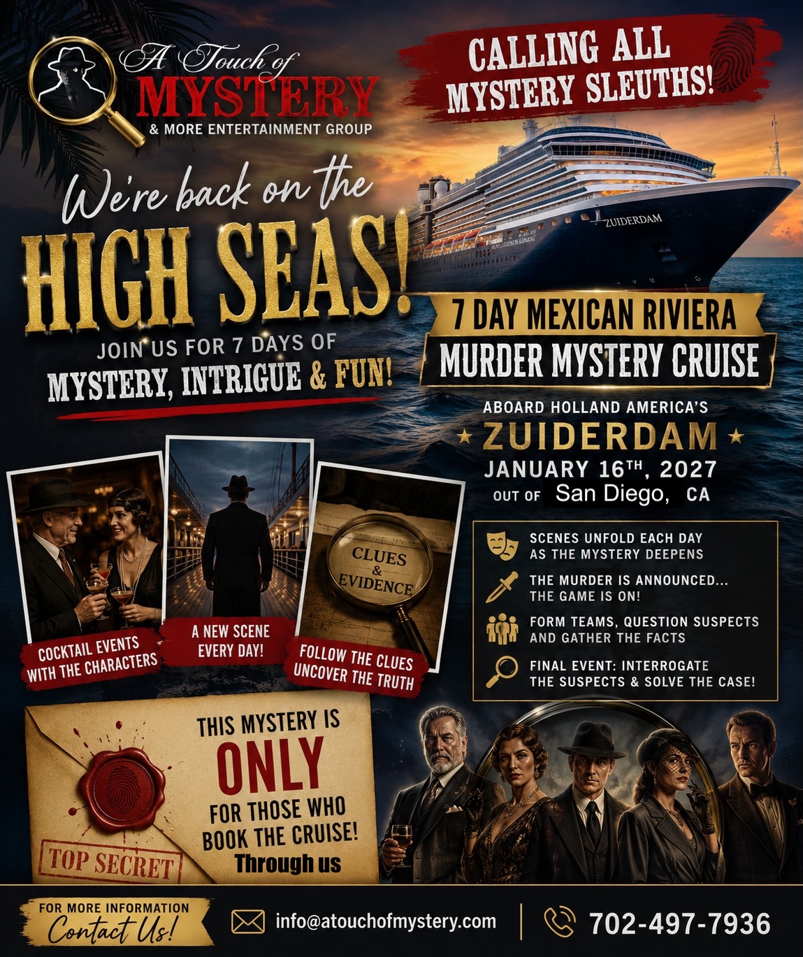 Murder, Mystery & the Mexican Riviera: Set Sail on an Interactive Cruise Experience in 2027
