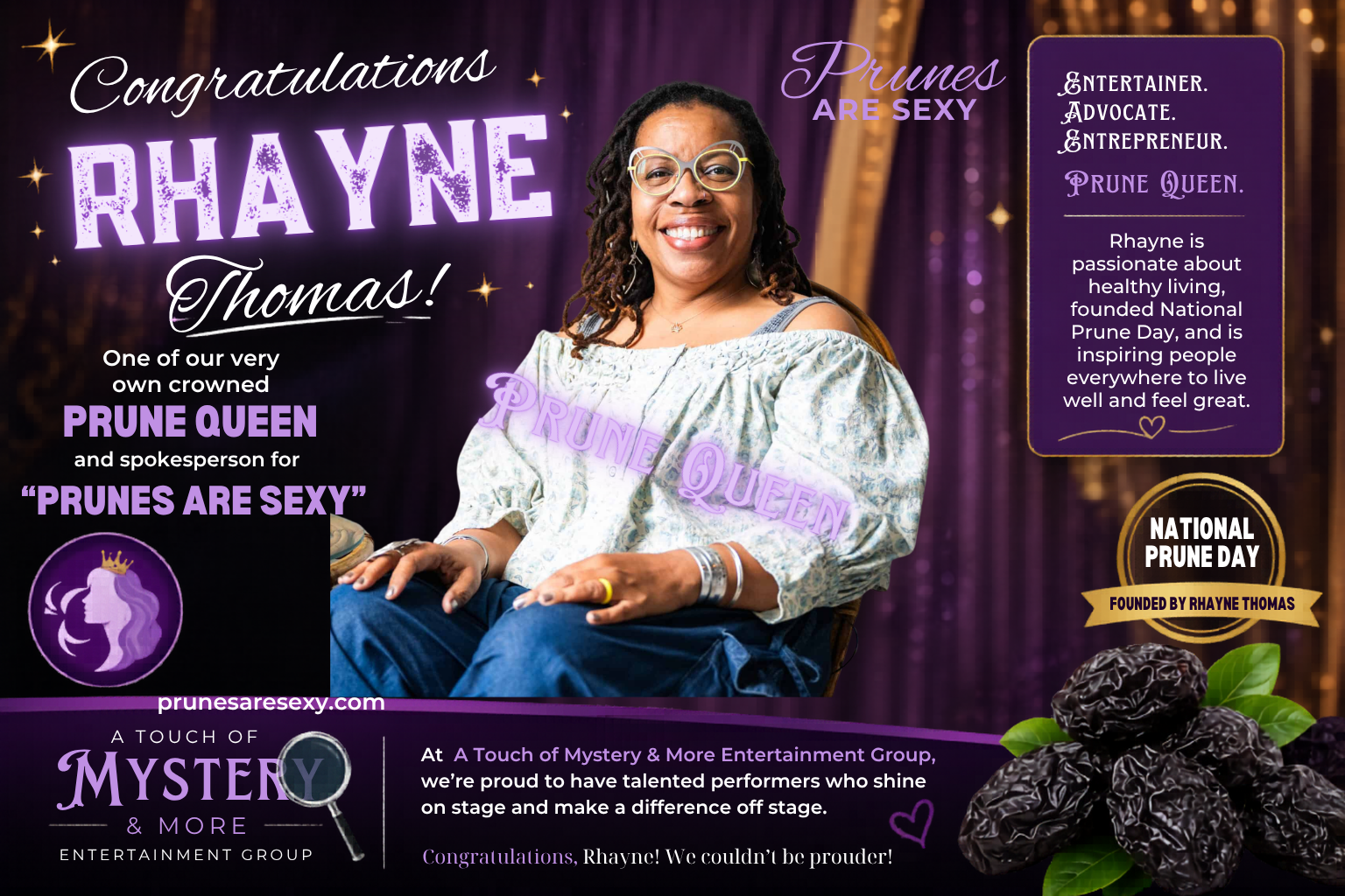 One of Our Own Crowned Prune Queen: Celebrating Rhayne Thomas and the "Prunes Are Sexy" Movement