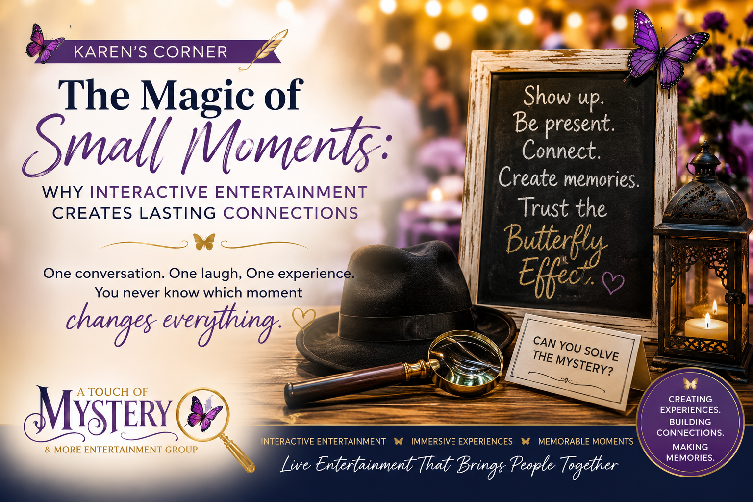 Summer thoughts from karen’s corner The Magic of Small Moments: Why Interactive Entertainment Creates Lasting Connections