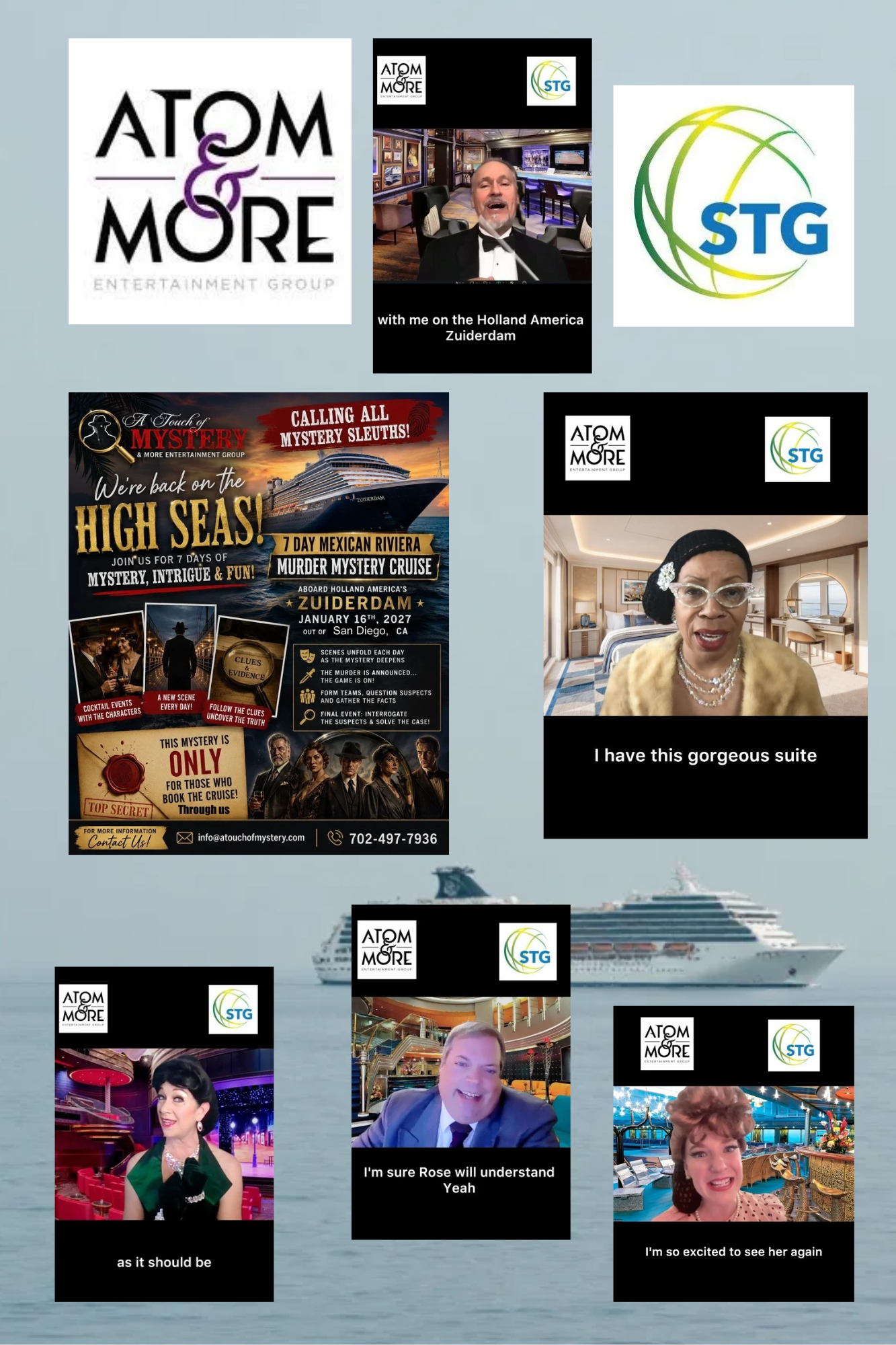 Meet the Suspects on the Music Can Be MURDER Mystery Cruise